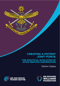 Digital Book Cover, Purple and Black accompanied by the Australian Defence Force Logo and book title