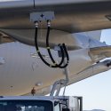 A Royal Australian Air Force KC-30A Multi-Role Tanker Transport aircraft is refuelled using Sustainable Aviation Fuel at RAAF Base Amberley, Queensland, prior to the commencement of Exercise Talisman Sabre 2025.