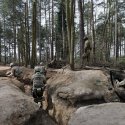 Armed Forces of Ukraine personnel clear a trench during the section commanders' battle course on Operation KUDU 26. Australian Defence Force personnel have served alongside personnel from Canada, New Zealand, Norway, Denmark, Finland, Sweden, Lithuania, the Netherlands and, most recently, Romania; providing expert instruction to more than 3,600 Armed Forces of Ukraine personnel in basic infantry tactics for urban and wooded environments.