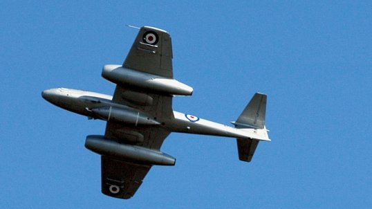 Historical former RAAF Meteor jet fighter aircraft.