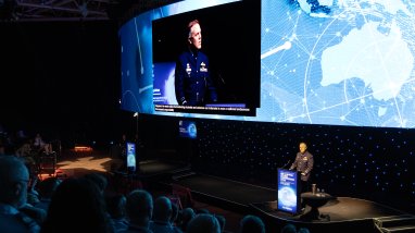 Chief of Air Force, Air Marshal Stephen Chappell DSC, CSC, OAM addresses the Air and Space Power Conference 2026, Canberra.