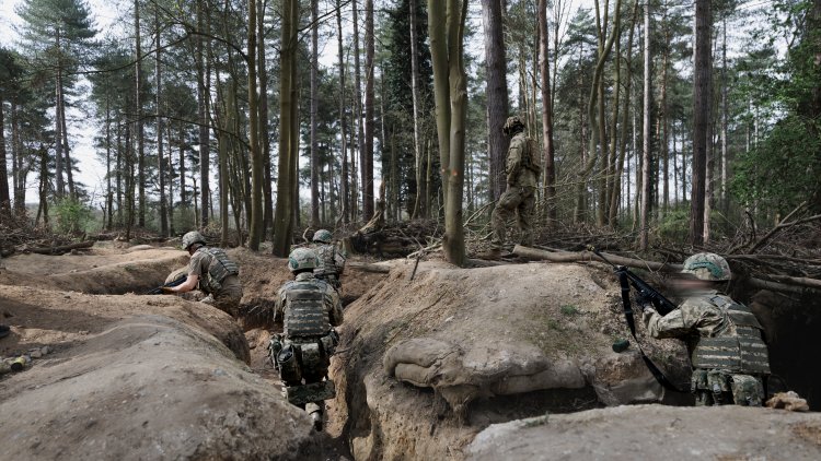 Armed Forces of Ukraine personnel clear a trench during the section commanders' battle course on Operation KUDU 26. Australian Defence Force personnel have served alongside personnel from Canada, New Zealand, Norway, Denmark, Finland, Sweden, Lithuania, the Netherlands and, most recently, Romania; providing expert instruction to more than 3,600 Armed Forces of Ukraine personnel in basic infantry tactics for urban and wooded environments.